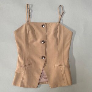 Chic Tan Camisole with Button Accents